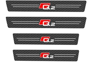 Kukeyiee Confezione da 4 Barre Sottoporta in Fibra di Carbonio per Auto per Audi Q2 Q3 Q5 Q7 Q8 Strisce Decorative Soglia Adesive AntiGraffio