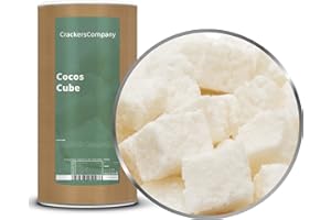 CRACKERSCOMPANY 2 x 600g Kokos Würfel kandiert aus Kokosnussfleisch PREMIUM QUALITÄT fettarm laktosefrei salzfrei