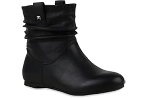 stiefelparadies Damen Stiefeletten Schlupfstiefel Flandell