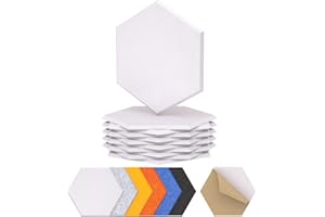 TONOR 12 sztuk sześciokątnych płyt akustycznych, samoprzylepne, pochłaniające dźwięki, izolacja akustyczna z płytkami ściennymi o wysokiej gęstości, izolacja akustyczna, 30 x 26 x 1 cm, do studia