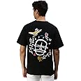 Veirdo Oversize, Loose Fit, Drop Shoulder, Baggy Fit, Pure Cotton Round Neck Latest Graphic Printed T-Shirt for Men (Available in Black & White Color)