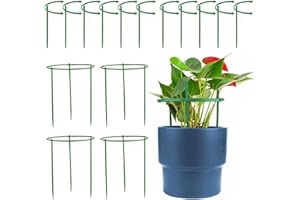 QUIIEOSKIA 24pcs Plant Support Stakes, Upgrade Spliceable Half Round Plastic Plant Support Ring, Indoor Plant Stake for Climbing Hydrangea Monstera Flower Peony