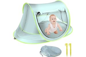 LES-THERESA Baby Beach Tent Pop Up Uv Protection Upf 50+ Pop Up Sun Shade Toddler, Beach Sun Shade Easy Set Up Umbrella Baby For Traveling, Hiking, Camping, Fishing (Blue)