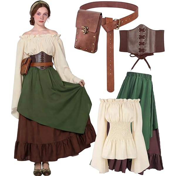 Leonardo Carbone® Selma Damesvest, korsetvest, borduurdetails, veters voor en achter, carnaval, Halloween, cosplay, LARP, middeleeuws kostuum, 100% katoen, donkerbruin, XXL