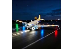 YEABRICKS LED-ljus för Lego-11378 Ikons Douglas DC-3 PAN AM passagerarflygplan byggstenar modell (byggstenar set ingår ej)