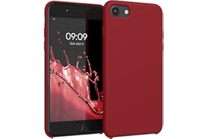 kwmobile Etui kompatybilne z Apple iPhone SE (2022) / iPhone SE (2020) / iPhone 8 / iPhone 7 etui - silikonowe etui na telefon TPU z miękkim wykończeniem - ciemnoczerwone