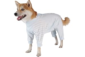 Lelepet Body Chien Post Operatoire Femelle Male, Body pour Chien Après Stérilisation, Combinaison de Récupération Protection Anti-Léchage, Alternative au Collier pour Grande Chien, Bleu 2XL