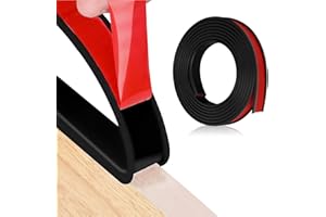 HEIPEN U-Shape Self-Adhesive Furniture Edge Tape, 15 mm x 5 m, Flexible TPE Foldable Edge Protection Rubber for Cabinet Edges, End Strip, Ceiling Edges, Worktops (Black)