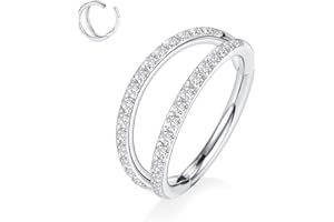 AROWRO Double Open Stack Septum Clicker Nasenringe Conch Daith Piercing Schmuck Knorpelohrring Hoop Chirurgenstahl Conch Daith Helix Rook Lobe Ohrring 18G 16G