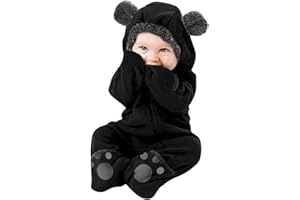 Wifgmjy Baby Snowsuit Fleece Baby Hooded Romper Snowsuit Cartoon Jumpsuit Outfits Newborn Warm Hooded Footed Bodysuit Outerwear All in One Coat Outfits Baby Girls Boys Animal Cosplay Costume