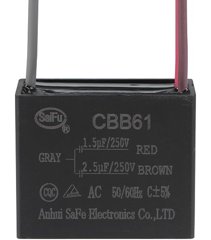 YOKIVE Condensatore Per Ventilatore CBB61 – 16uF 250V CA 2 Fili 50/60Hz, In Film Di Polipropilene, Per Ventilatori A Soffitto, Pompe E Motori