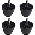 UNIQUELLA 2.5 Inch Round Non Breakable Plastic Furniture Straight Leg for Sofa Table Bed & Couch Set of 4 Pieces Furniture Feet Modern Style Code Elephant