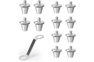 LWTSRP 12 Pezzi Tacchetti da Calcio, Tacchetti Sostitutivi con Testa in Metallo, Studs Unisex Adulto, Tacchetti Sostitutivi per Scarpe Sportive con Chiave in Metallo per Giocatori di Calcio, Ragazzi