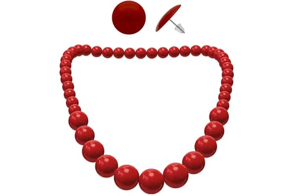 Soul-Cats 1 collier de perles + 1 paire de boucles d'oreilles rondes Ensemble