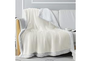 Everlasting Comfort Plush Sherpa Fleece Blanket - Dual Sided, Reversible Sherpa Throw Blanket - Warm, Comfy, Ultra Soft Throw Blanket