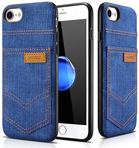 Officepro iPhone 7/8 Case Jeans Pocket PU Back Cover for iPhone 7/8(Blue)