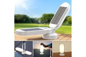Moslumin Luz Camping Recargable, 5000mAh Lampara Solar Camping, Accesorios Camping, Impermeables Portatil Plegables, Linterna LED Sin Cable para Interior, Exterior, Emergencia, Campismo, Tienda