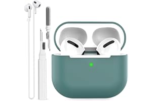 BEAUDOM Airpods 3 Custodia in silicone per Airpods 3 [LED frontale visibile] [Ricarica wireless] con penna di pulizia Airpods e fascia di supporto Airpods compatibile con Airpods di 3a generazione
