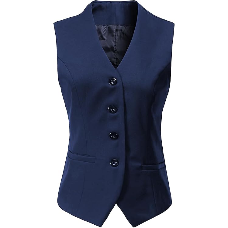 Belle Poque Vest voor Dames, Anzug Vest, Tops, Vintage, V-hals, schuine enkellaagse Vesten met Zakken, Mouwloos, Blazer, Jassen, donkergroen, M