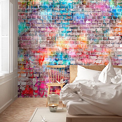 Fototapete Steinwand 400×280 cm – VLIES TAPETE PREMIUM – PROFI QUALITÄT – Top moderne Wanddeko – Riesen Wandbild – Top Design Tapete – Neue exklusive Edition mit noch besser Druckauflösung – Deutsches Premium Vlies – Steine Stein Steinwand Ziegel bunt f-B-0131-a-a - 2