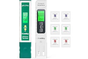 DXQ Mètre pH & TDS, Testeur de qualité de l'eau TDS pH 2 en 1, Précision de Mesure de 0 à 14 pH, 1 PPM Résolution, 2% Précision de Lecture, Set 0-9990 PPM, pour Piscine, Aquarium, Plantation, Eau Potable