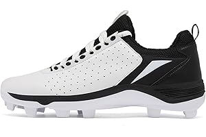 DHAEY Zapatos de béisbol for hombre y mujer, ligeros, transpirables, con cordones, cómodos, for exteriores, antideslizantes, profesionales, zapatos de béisbol for hombre ( Color : White black , Size : 43 EU