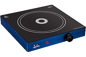 Jata V140 Cocina Eléctrica Vitrocerámica 1 Fuego con Una Placa de 18 cm Cuerpo Metálico Termostato Regulable de Temperatura 2000 W