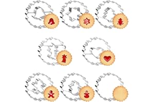 BLUELVES Navidad Cortadores de Galletas Linz, 8 Piezas Navidad Moldes Metalicos para Reposteria Bizcocho Pastel Fondant Tarta Horno Formas, Navidad Decoración de Fiesta -Acero Inoxidable (Navidad de plata)