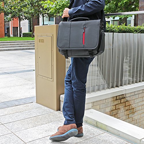 Laptoptasche  Snugg - Schwarze Notebooktasche - Umh  ngetasche f  r Laptops mit einer Bildschirmdiagonale von bis zu 15 6 Zoll