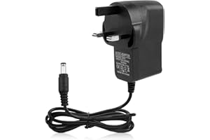 GCNWW 9V 1A Guitar Pedal Power Supply Adapter, AC to DC Converter with 5.5mm x 2.1mm Plug, Suitable for Guitar Pedals Piano Keyboard Bass Effects and More Electronics