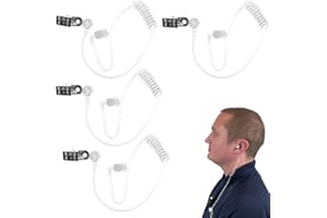 Vierone 4-Piece Secret Agent Accessories Security Earpiece Fake Ear Piece Costume Prop Replacement Acoustic Tube for 2-Way Radio Audio Headsets