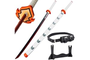 DIGITIZERART Halloween Prop Anime Cosplay Sword, 100cm Demon Nichirin Fantasy Foam Samurai Sword Fantasy Agatsuma Zenitsu Swords Satoman Tanjirou Swords for Cosplay Purpose, Anime Original Texture