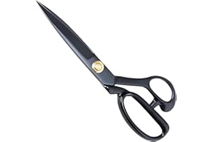 FDMSTAR Professional Fabric Scissors - Heavy Duty Sewing Shears with High Carbon Steel Blades for Precise Cutting, Tailoring,Crafts, Industrial Strength Use, Sharp Precision Dressmaking Tools (Black, 22 cm)