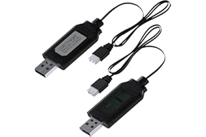 ‎MMOBIEL MMOBIEL 2 szt. kabel USB do ładowania wskaźnik LED kompatybilny z bateriami 800 mA 2 S 7,4 V LiPo do dron RC/Quadcopter/pojazdów ze złączem XH-3P