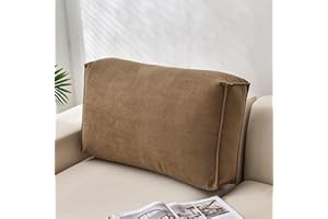 GeRRiT Couchkissen, großes Sofa-Rückenkissen, dekoratives Wurfkissen für Couch, Sofa, Taillenkissen, bequemes Lesekissen, Lendenwirbelstützkissen für Sofa (Braun, 60 x 12 x 45 cm)