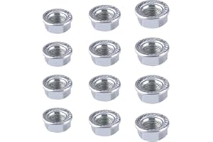 EBHO 12 Pezzi di Dadi Flangiati,Rondella di Sicurezza Bicicletta Acciaio Inox Acciaio al Carbonio M8/M10/M12 Dadi Ruota Dadi Dell'Asse della Ruota Dadi Accessori per Mountain Bike
