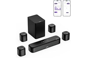 ULTIMEA Soundbar 7.1ch con Dolby Atmos, Sistema Surround para TV con 4 Altavoces Surround, Barra de Sonido para Smart TV, con Subwoofer Integrado, HDMI eARC, Aura A60