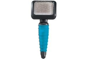 Master Grooming Tools Ergonomische Zupfbürste – geformte Bürsten für die Fellpflege von Hunden – klein, 8,6 x 6,2 cm, Blaugrün