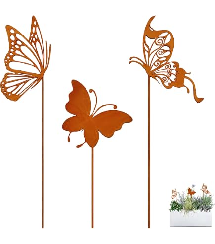 Gartenstecker Elfenjunge In Rostoptik, 19 Cm Hoch – Zauberhafte Deko Für Blumentöpfe, Balkon & Garten