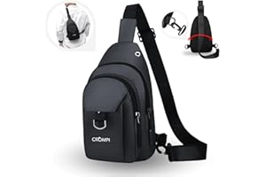 CROMPI Sacoche Homme Bandoulière - Sacoche Élégante Et Robuste - Sac De Poitrine Homme Ou Femme Pour Voyage, Travail Et Quotidien, Design Moderne Et Fonctionnel Avec Tissu Imperméable