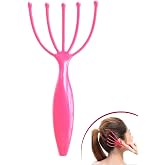 BUFFER&reg; Multifunctional 5-Tip Ball Head Neck Leg Arm Massager Stress Relieving And Relaxing Head Massage Apparatus (Pink)
