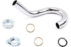 BISOMO SET Krümmer + Krümmermutter-Set, verchromt Tuning Durchmesser 32mm für Simson Enduro S51, S70