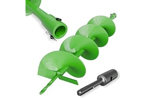 ZENIX Gartenbohrer Erdbohrer für Bohrer 150mm×800mm mit Sicherungsbolzen & Adapter,Mit normaler Bohrmaschine nutzbar, Erdbohrer für Pfahlbohrer Brunnenbohrer Aushubarbeiten, Zaunbau und Garten.