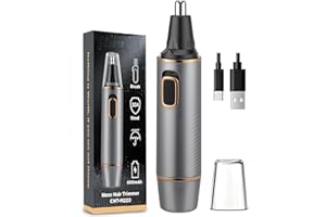 AREYZIN Recargable Cortapelos Nariz y Oreja, Recortadora de pelo de nariz para hombres, Recortadora de pelo nasal para hombres, IPX7 Impermeable,cuchillas de doble filo, fácil limpieza