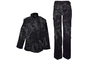 QMFIVE Taktisch Jacke Taktisch Uniform Softairjacke Taktische Männer BDU Kampf Jacke Shirt & Hosen Anzug Camo für Kriegsspiel Armee Militär Paintball Airsoft Jagd Schießen