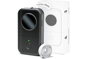 Phomemo D30 Label Maker, Bluetooth Label Printer Label Machine Thermal Printer with 1 Roll of Label Compatible with iOS Android, Suitable for Home, Office, Organisation, Retail - Black