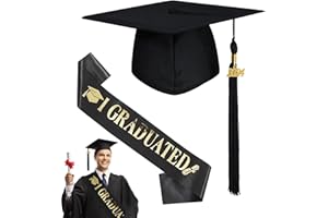 Coffee Life Plus Doktorhut Set,2024 Doktorhut und Schärpe für Abschlussfeier,Adjustable Bachelor Hut Unisex Graduation,Absolventenhut für Abitur Bachelor Master Abschluss Party