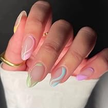 JUSTOTRY 24 Sets Press-On Nägel – Matte Mandelform, Kurz, Mit Nagelfeile, Wiederverwendbar, Für Damen