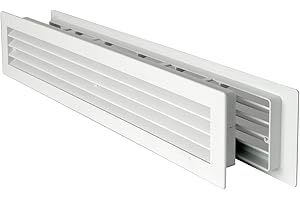 La Ventilazione PT489B Griglia di Ventilazione in Plastica Rettangolare 480x98 mm Telescopica, Bianco