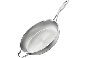 SILBERTHAL Padella acciaio inox 32 cm - Per induzione e tutti i tipi di cucine - Padella acciaio inossidabile senza rivestimento